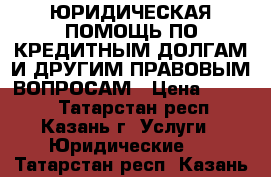 ЮРИДИЧЕСКАЯ ПОМОЩЬ ПО КРЕДИТНЫМ ДОЛГАМ И ДРУГИМ ПРАВОВЫМ ВОПРОСАМ › Цена ­ 2 000 - Татарстан респ., Казань г. Услуги » Юридические   . Татарстан респ.,Казань г.